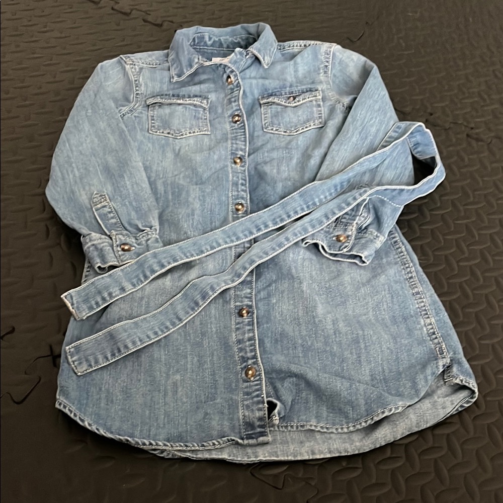 Old Navy Blue Denim Shirt Dress